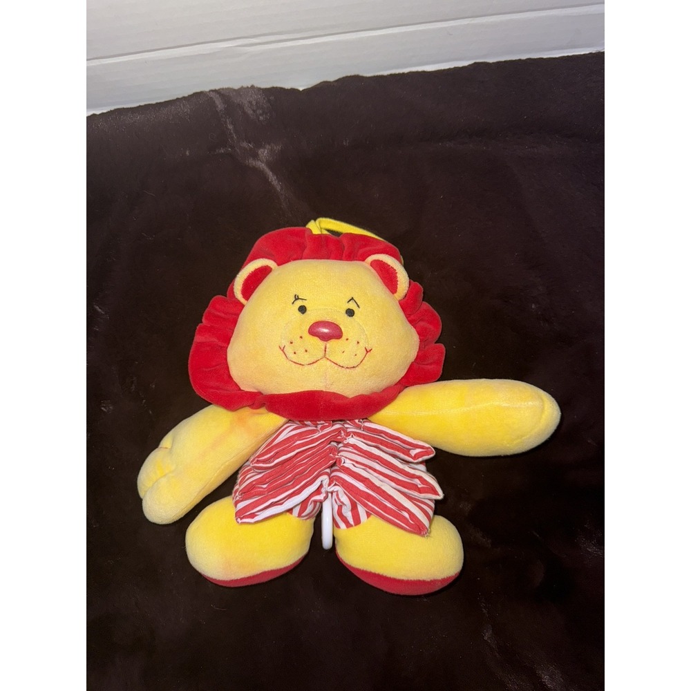 First‎ Peek Lion Baby Vintage Nursery Crib Pull Toy Plush EUC Works!
